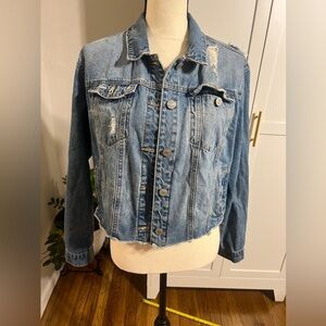 Wax Jean Light Blue Ripped Denim Jacket